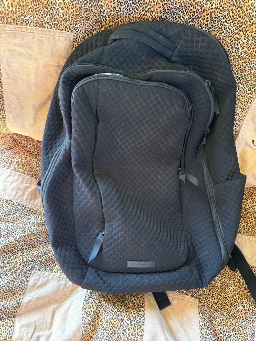 Vera Bradley Black Quilted Backpack - Picture 2 of 4